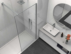 Душевая перегородка Walk-In VSW-1HS900CLGM, 900*2000, вороненая сталь, стекло прозрачное, , шт