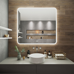 Зеркало/LED-подсветка/антизапотевание/2 кнопки (105см*85см)Amazon/AQUA DE MARCO