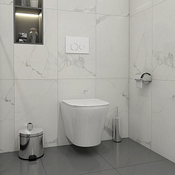 Corpa Nera Bosso/Боссо клавиша смыва, двойной смыв, белый матовый/хром