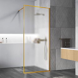 Душевая перегородка Walk-In VSW-1HP900FLBG, 900*2000, брашированное золото, стекло рифленое, , шт