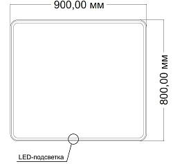 Зеркало LED VLM-3VC1007-2 1000х700 c сенсорным выключателем и диммером, антизапотевание, , шт