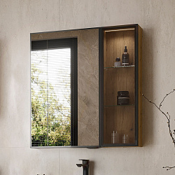 Шкаф зеркальный универсальный Strong 50.1D, дуб черный