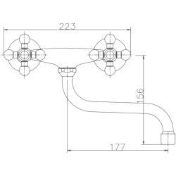 Смеситель для кухни, латунь, хром HB4319