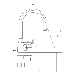 Смеситель для кухни, Meal, Milardo, M07SB0JM05