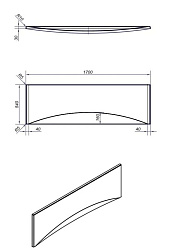 Панель фронтальная: VIRGO 170, ультра белый, Сорт1