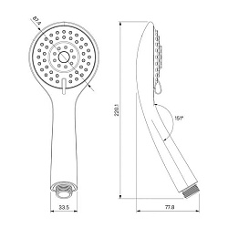 Смеситель с верхним душем и изливом, Helic, IDDIS, HELSB1FM06