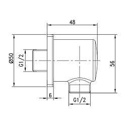 Подключение для душевого шланга, латунь/хром/белый