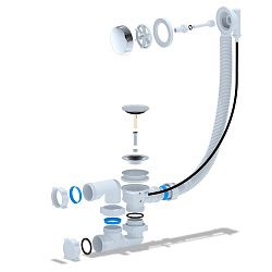 Сифон для ванны Smart универсальный полуавтомат