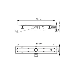 Душевой лоток SAY ALMIRA JASMIN 605.80.P.DUZ, 80 см, хром, , шт