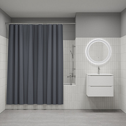 Штора для ванной, 200x180 см, PE, темно-серый, IDDIS, P03PE18i11