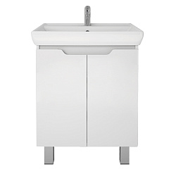 DREJA.eco Тумба Q PLUS (D), 70 см, подвесная/напольная, 2 дверцы, с опорами, бел. глнец (Дрея Q 70)