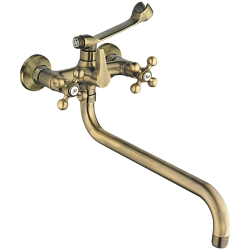 Смеситель для ванны, длинный излив, латунь, бронза HB2619-4