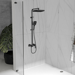 Душевая стойка Dice VSFS-4C12MB с изливом, черный матовый, , шт