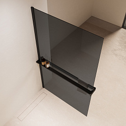 Душевая перегородка Walk-In VSW-1HR120CGB, 1200*2000, черный, стекло тонированное, , шт