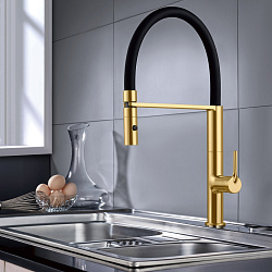 Смеситель для кухни Vincea VKF-114BG, брашированное золото, , шт