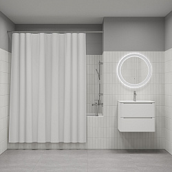 Штора для ванной, 200x180 см, PE, белый, IDDIS, P02PE18i11