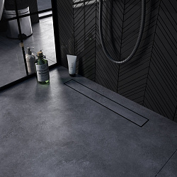 Corpa Nera Salieri/Сальери душевой трап 50 см под плитку с гидрозатвором, черный