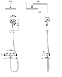 Душевая стойка Rim VSFS-2RM1CH с изливом, хром, , шт