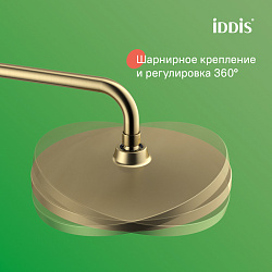 Душевая система с тропическим душем и изливом, золотой матовый, Aiger, IDDIS, AIGMG3Fi06