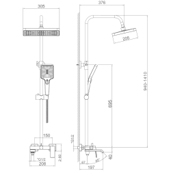 Душевая система, хром, HB24575