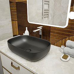 Corpa Nera Viotti/Виотти  60 раковина накладная, artceramic, черный матовый