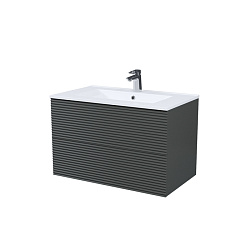 Тумба с умывальником, подвесная, 80 см, темно-серый, Bild, IDDIS, BIL80G0i95K