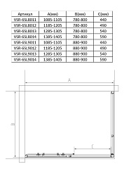 Душевой уголок Slim 8mm VSR-6SL8014CL, 1400*800, хром, стекло прозрачное, , шт