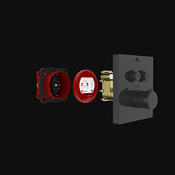 Встраиваемый смеситель для душа VSCV-321TGM двухфункциональный, термостатический, вороненая сталь, ,