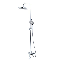 Душевая система с тропическим душем и поворотным изливом, хром
