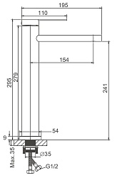 Смеситель для раковины, сатин B11813-1
