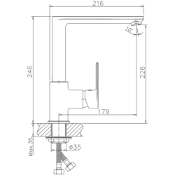 Смеситель для кухни, латунь, белый/хром HB70505-8