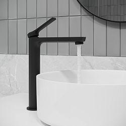 Смеситель для настольного умывальника, матовый черный, Parker, IDDIS, PARBL01i01