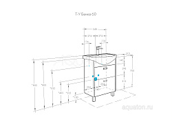 Тумба-умывальник Бекка 60 Белый/Дуб Сомерсет (Балтика 60)