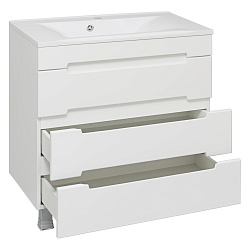 Тумба /3 ящ/напольная/белый/раковина Прима( 80см) Olivia/AQUA DE MARCO