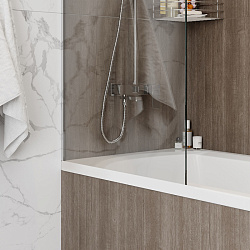 Corpa Nera Bertoni/Бертони Шторка на ванну 70х140, прозрачное стекло, профиль- хром