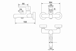 Смеситель для ванны, хром, Aiger, IDDIS, AIGSB00i02WA