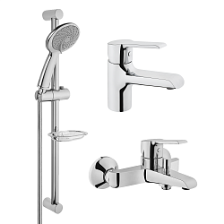 Axe S Комплект 3 в 1 смеситель для раковины, смеситель для ванны и душа, душевой гарнитур