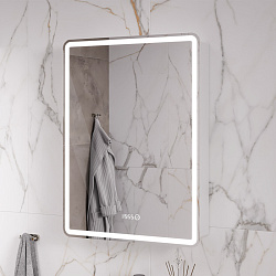 Шкаф зеркальный Nice LED 60 с часами, правый