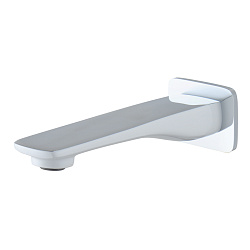 Встраиваемый наполнитель для ванны (излив), длина 18,4 см, латунь/хром/белый