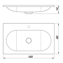 Раковина VCB-4H100W, гелькоут, цвет белый, , шт