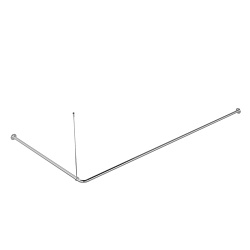 Угловой карниз для ванной комнаты 050 ХРОМ ГЛЯНЕЦ  Размер: 90*90*90(90*180) см  материал алюминий