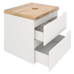 Тумба NORDIC 60 /2 ящ /левая/подвесная/белая/под столешницу/AQUA DE MARCO