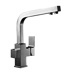 Смеситель для кухни с подключением к фильтру питьевой воды, высота излива 27 см, длина 23 см, латунь