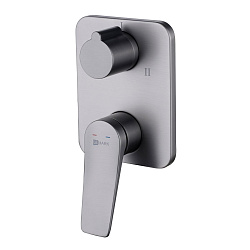 Встраиваемый смеситель для ванны и душа, на три выхода,  без аксессуаров, латунь/графит