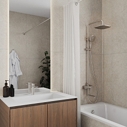 Смеситель для умывальника, сатин, Maze, Milardo, MAZBN00M01