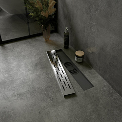 Corpa Nera Grossi/Гросси душевой трап 40 см с гидрозатвором, решетка из нержавеющей стали