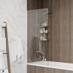 Corpa Nera Bertoni/Бертони Шторка на ванну 70х140, прозрачное стекло, профиль- хром