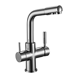 Смеситель для кухни с подключением к фильтру питьевой воды, высота излива 26 см, длина 15 см, латунь