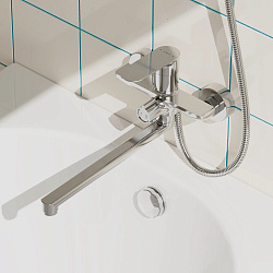 Смеситель для ванны с длинным изливом Pragma Nanta, хром, NAN3.CFBL.003