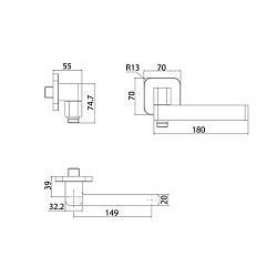 Излив скрытого монтажа, черный матовый, Slide, IDDIS, SLIBL0Si63